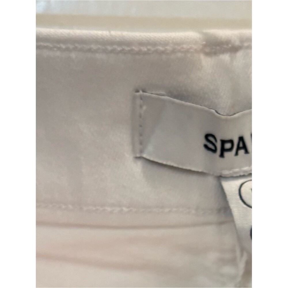 SPANX White Wide Leg Jeans High Rise Stretch Denim Pants Large Coastal Chic Luxe - Picture 8 of 9
